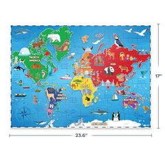 Momo & Nashi durable 2mm chipboard world map puzzle