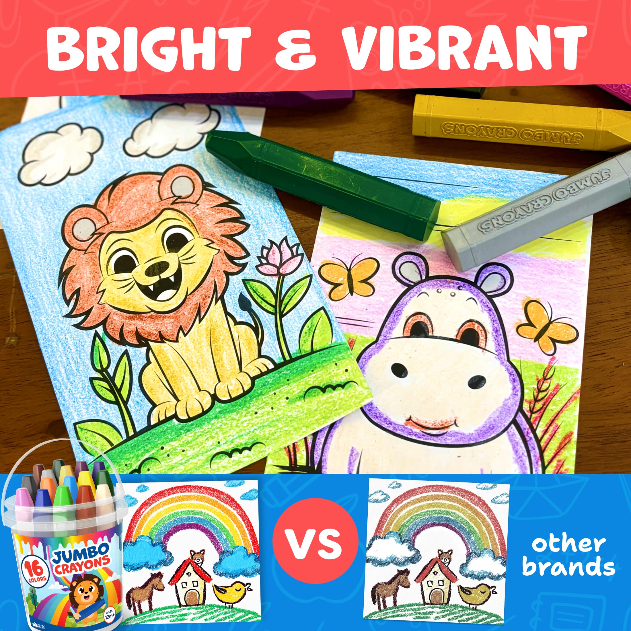 Momo & Nashi ergonomic hexagon grip crayons aid fine motor practice