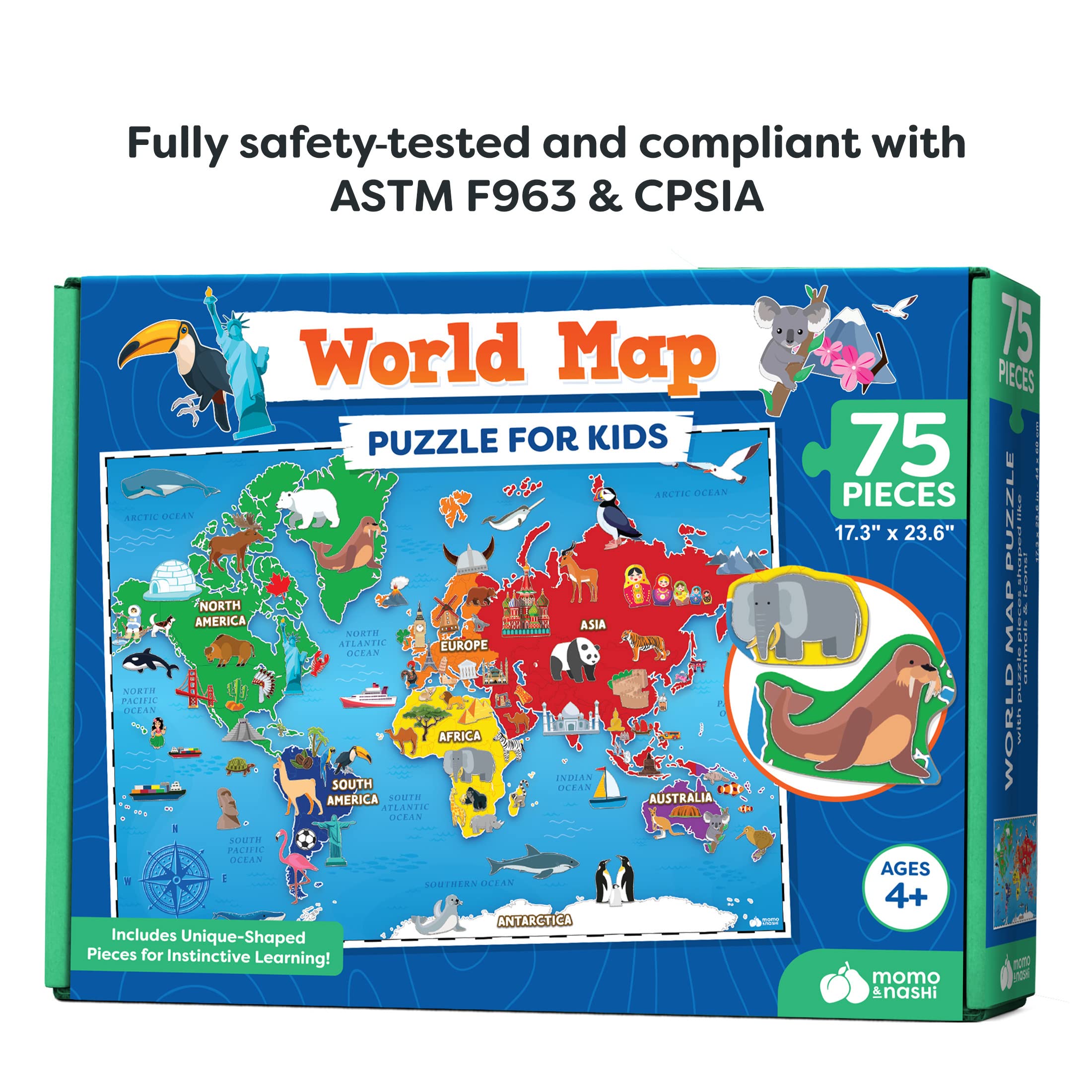 Momo & Nashi family learning night with world map puzzle