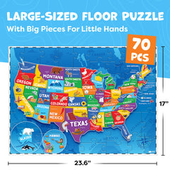 Momo & Nashi large-piece USA map aids easy handling and assembly