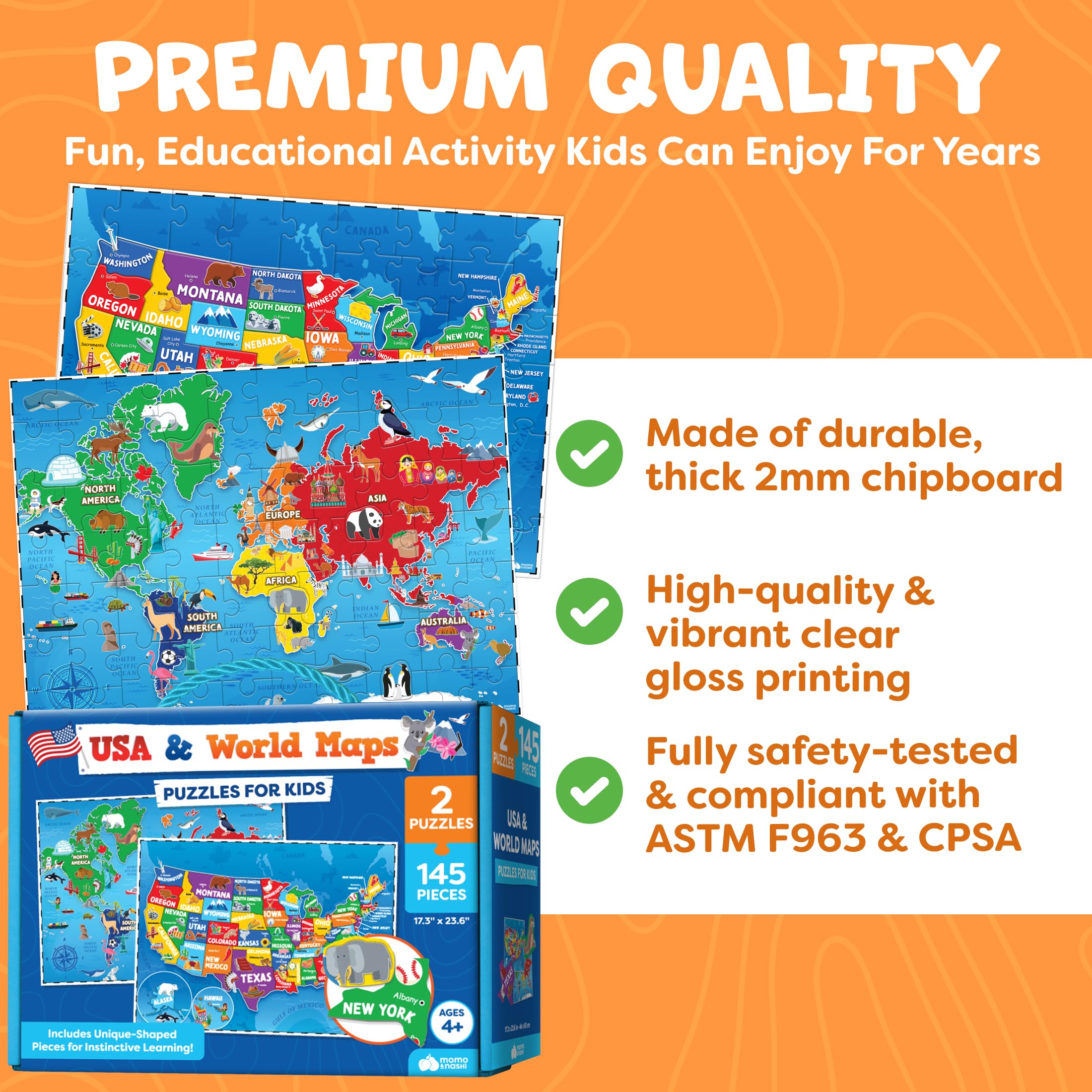 Momo Nashi World Map Puzzle supports geography exploration and spatial skills
