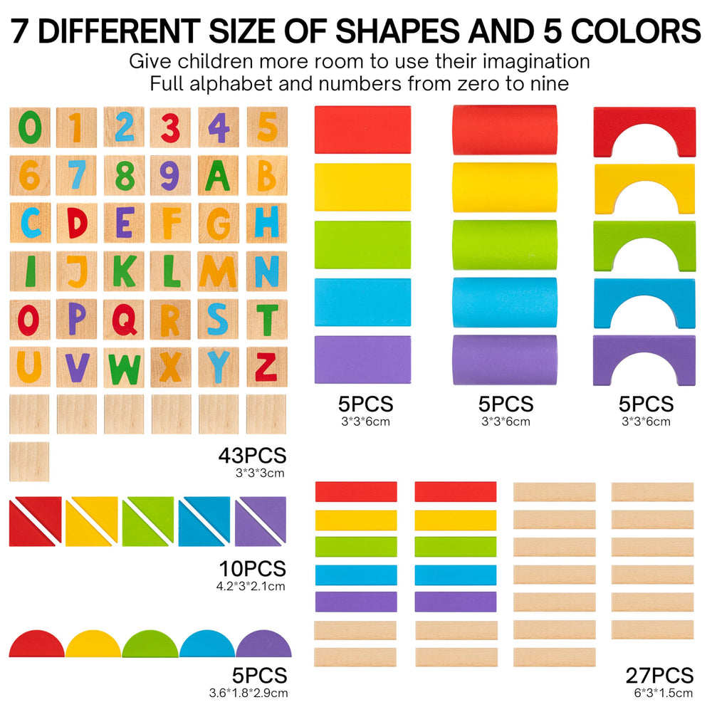 MOMOARI blocks with letters and numbers support color and shape recognition.
