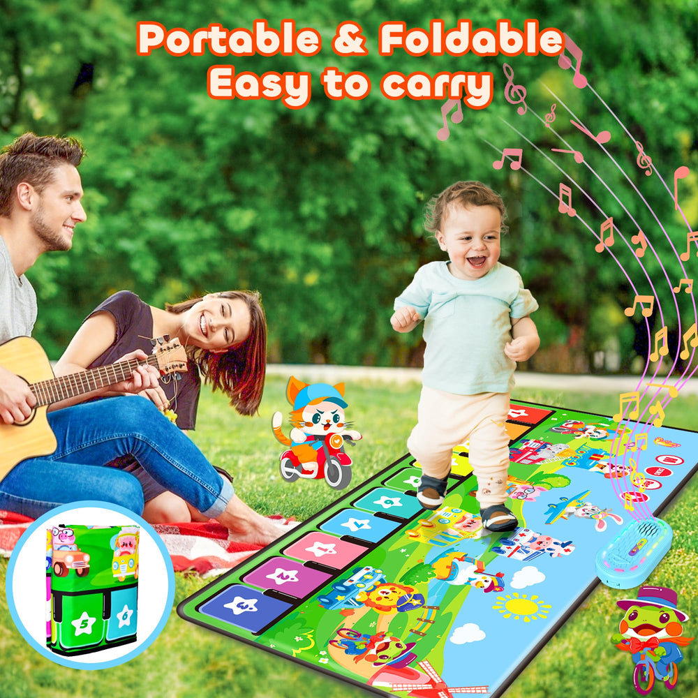 Non-slip, odorless MOMUSE surface keeps kids safe during play.