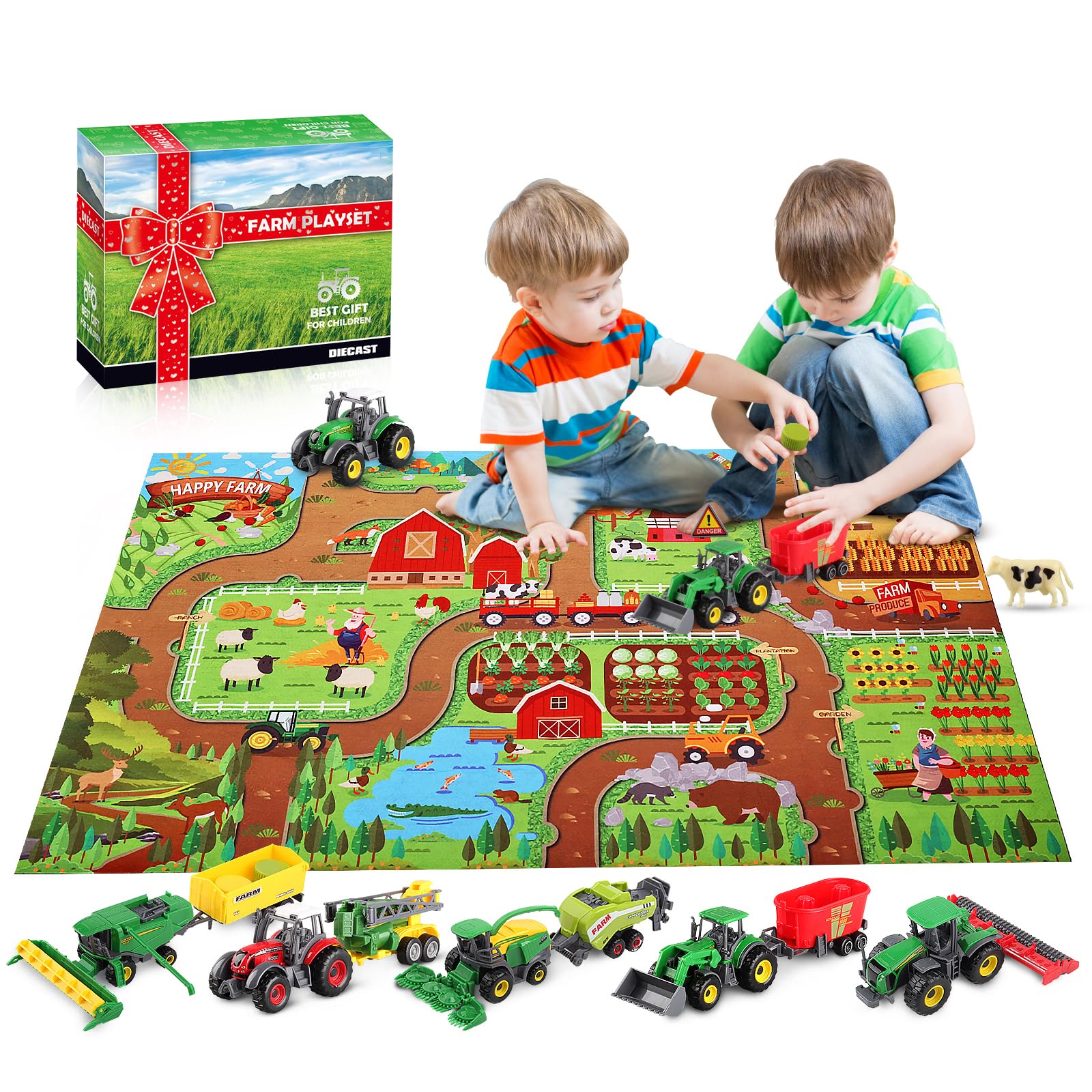 Moncasso tractor toy with realistic details for imaginative farming play.