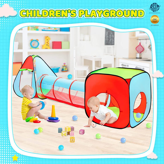 Moncoland 3pc Kids Play Tent crawl tunnel — encourages crawling and exploration