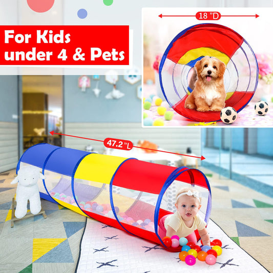 Moncoland breathable mesh tunnel close-up showing ventilation for cozy play.