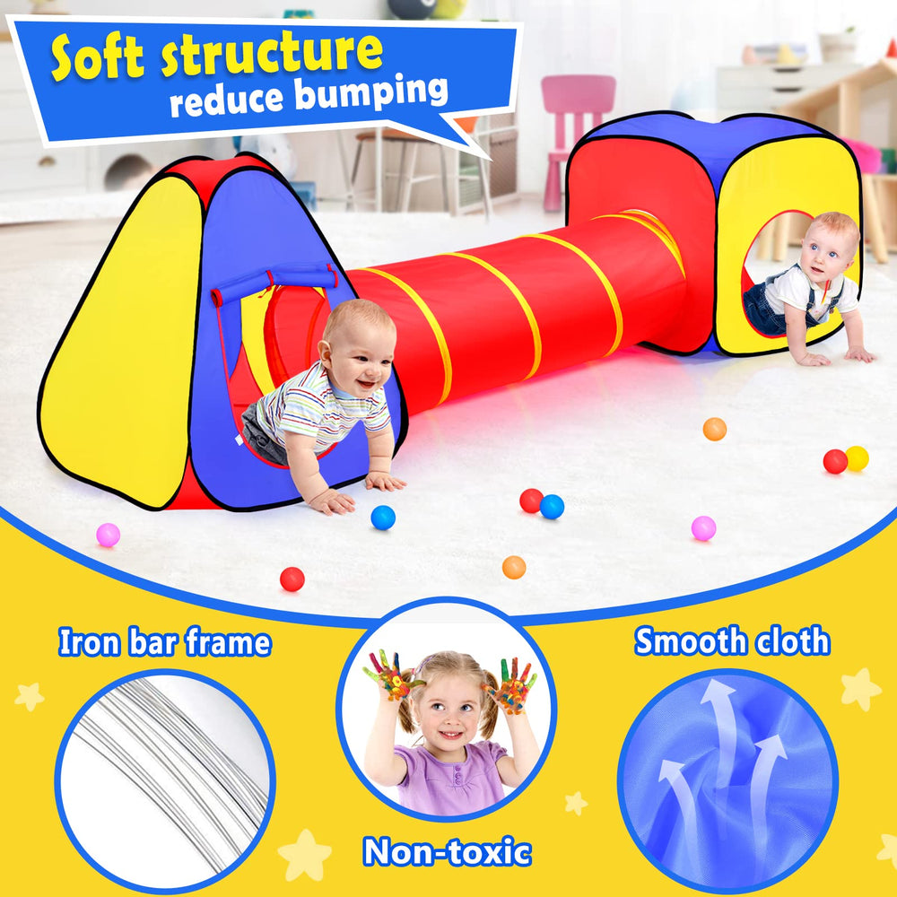 Moncoland pop-up setup folds quickly for easy storage after play.