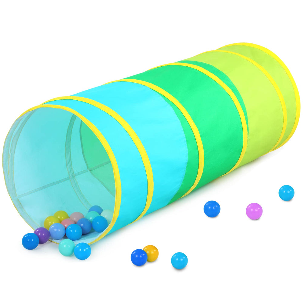 Moncoland Kids Play Tunnel front view, safe cotton fabric for indoor fun.