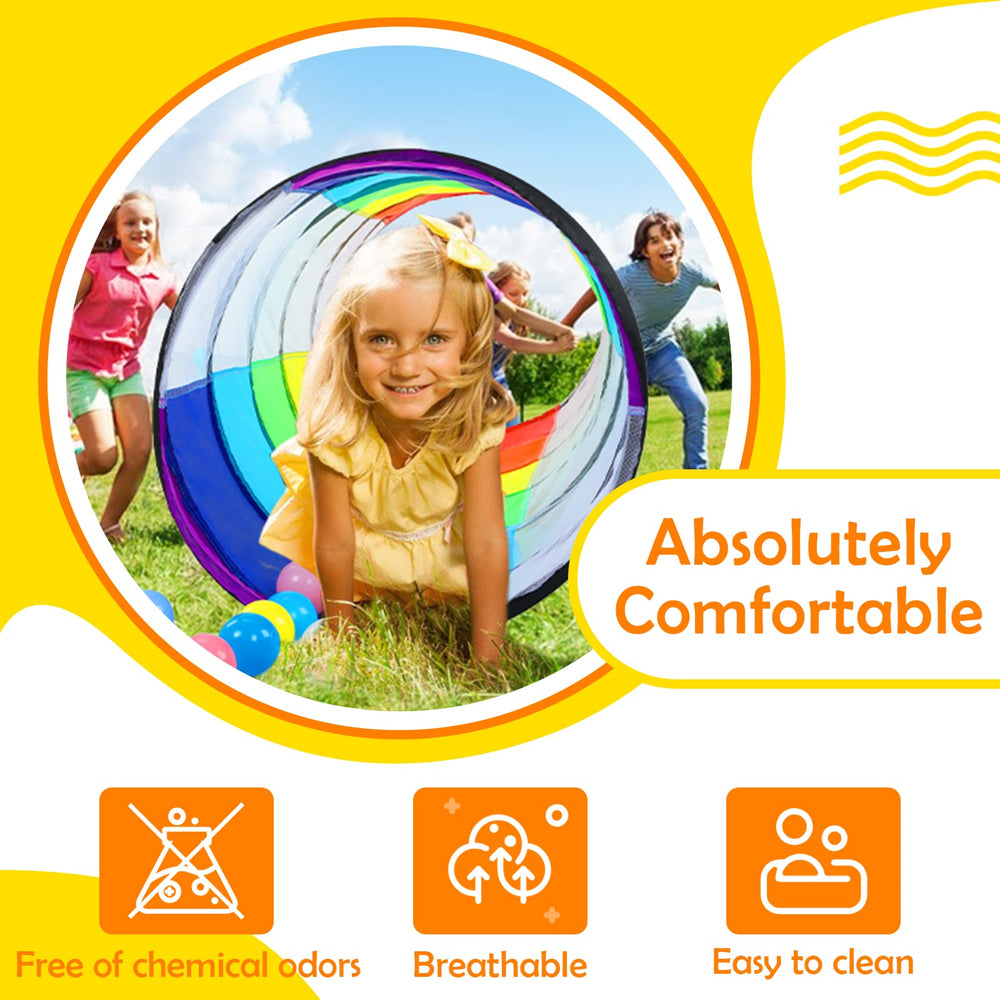 Moncoland tunnel easy-assembly and collapsible design makes setup quick for indoor or outdoor fun.