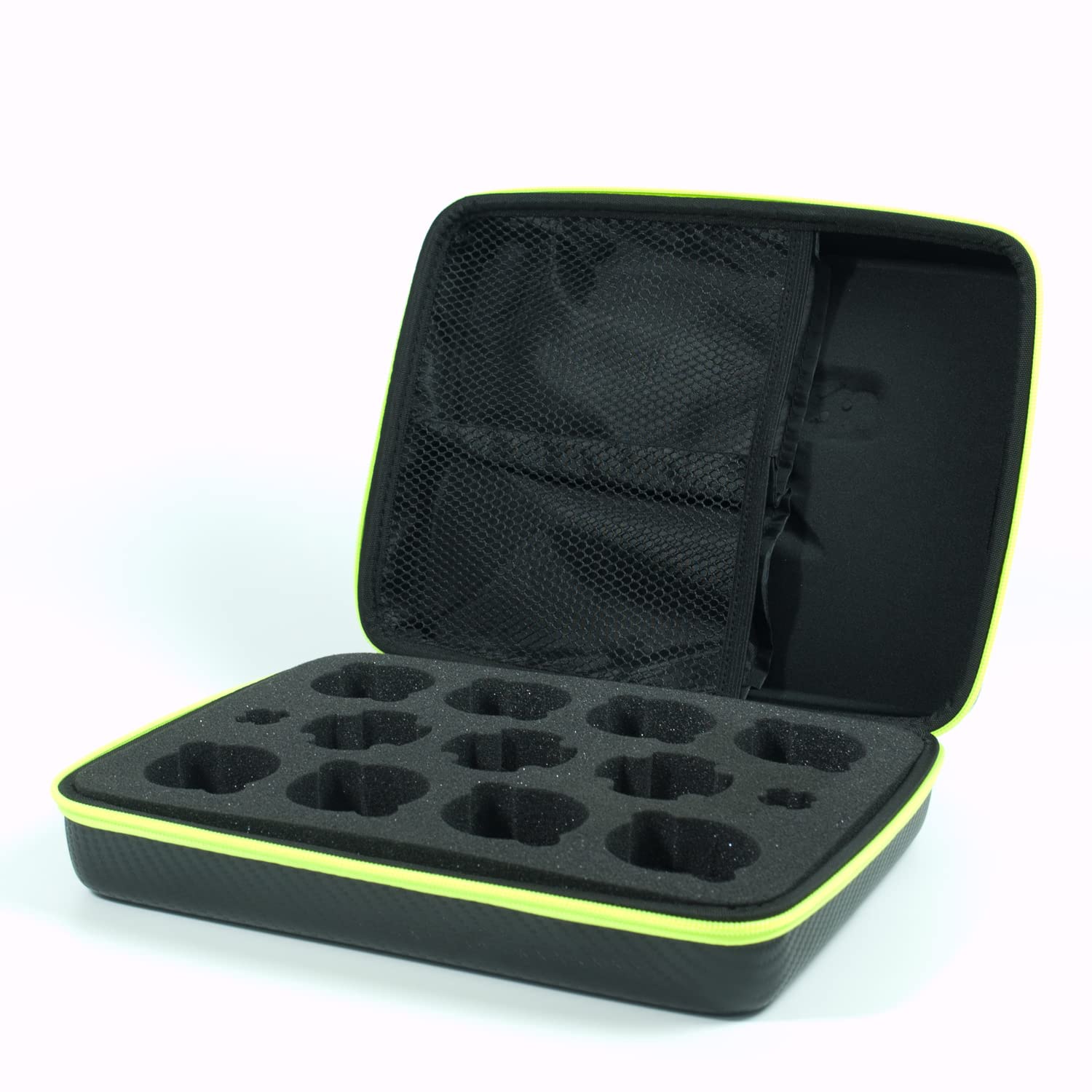 Launcher pocket keeps small parts neatly contained during travel.