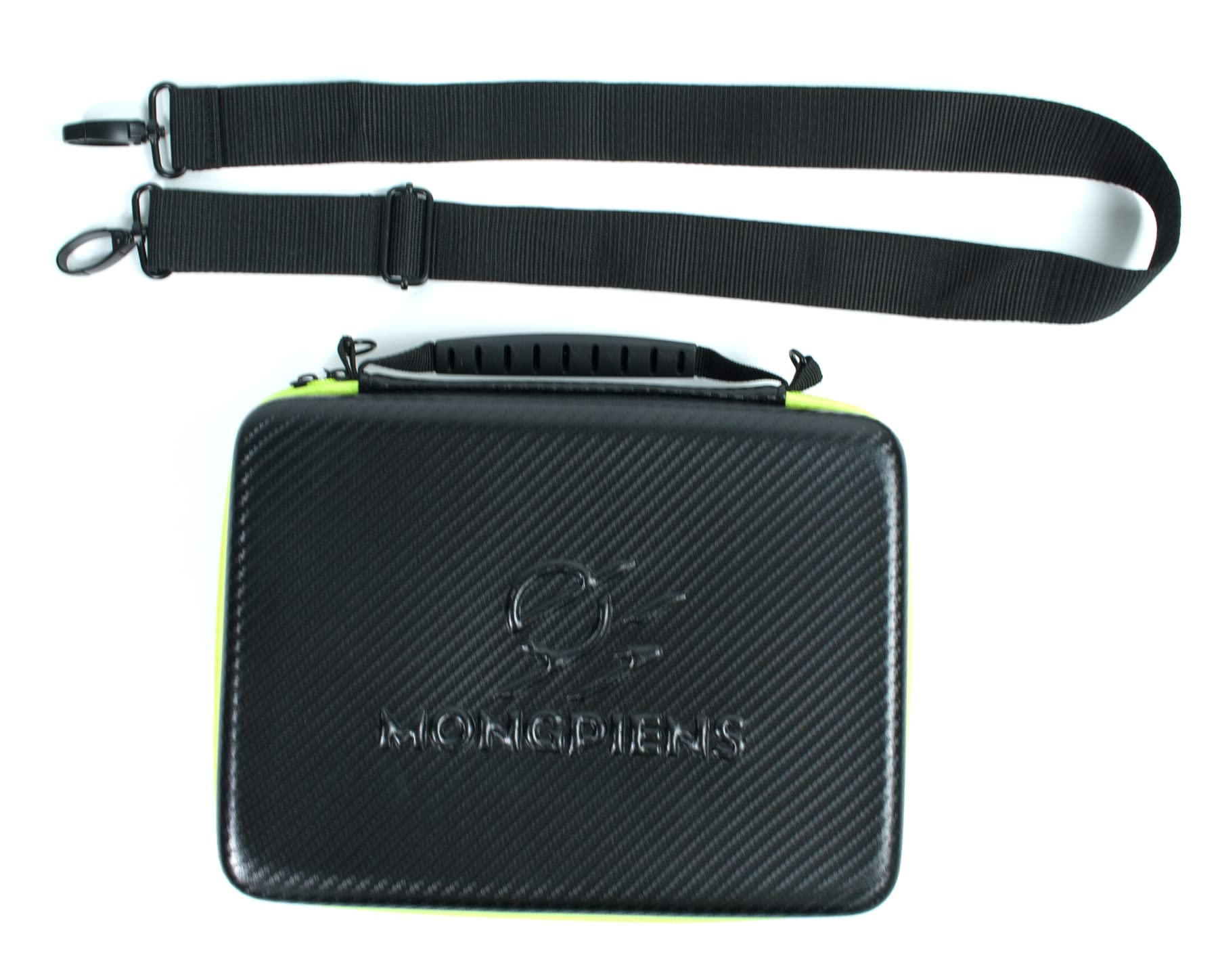 Shoulder strap and handle offer versatile, comfortable carrying options.