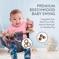 Monkey & Mouse wooden ball and ring toys for grasp development.