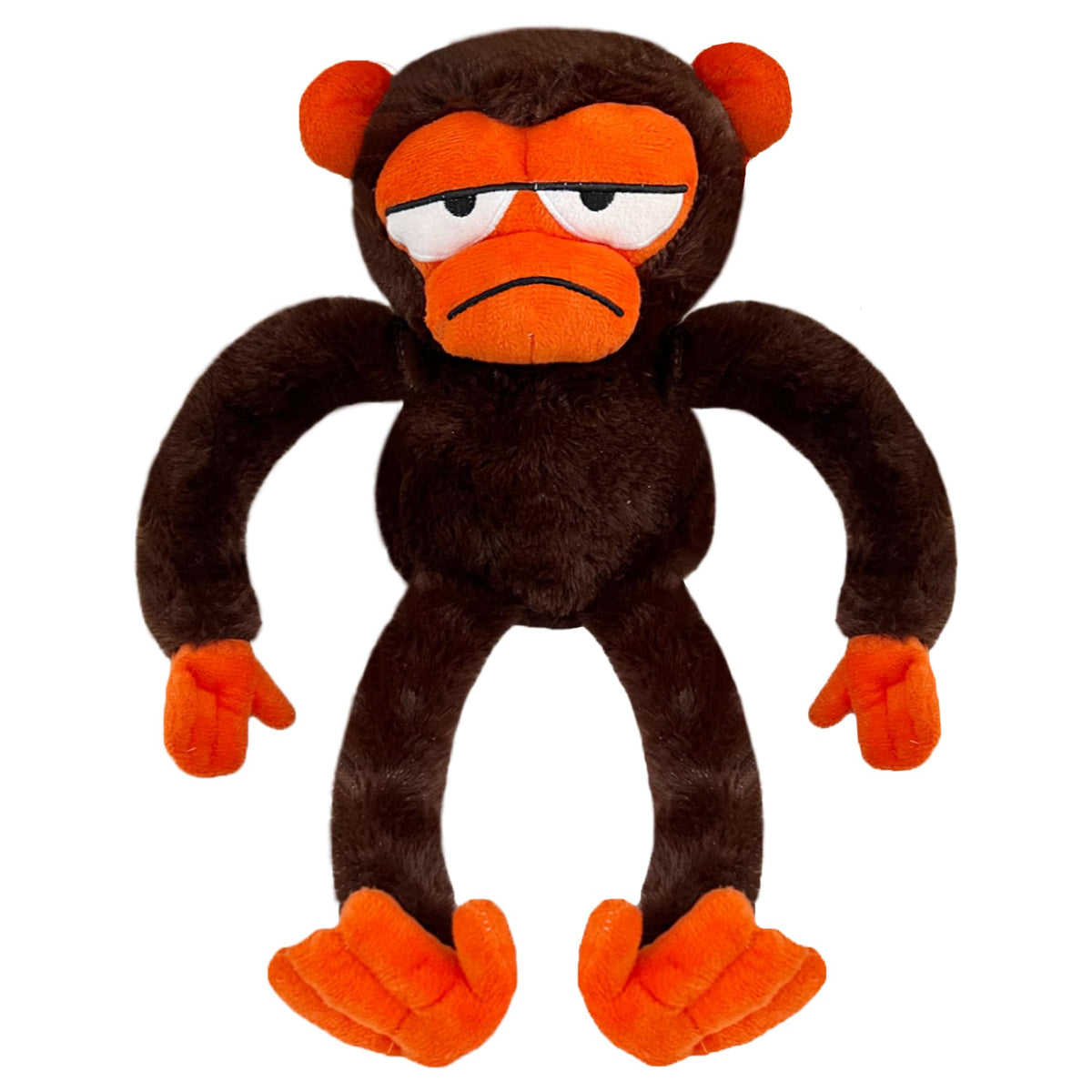 Cute monkey plush 12 inch front view, ideal cuddle buddy for kids