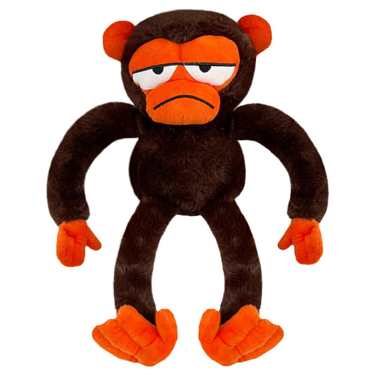 Cute monkey plush 12 inch front view, ideal cuddle buddy for kids