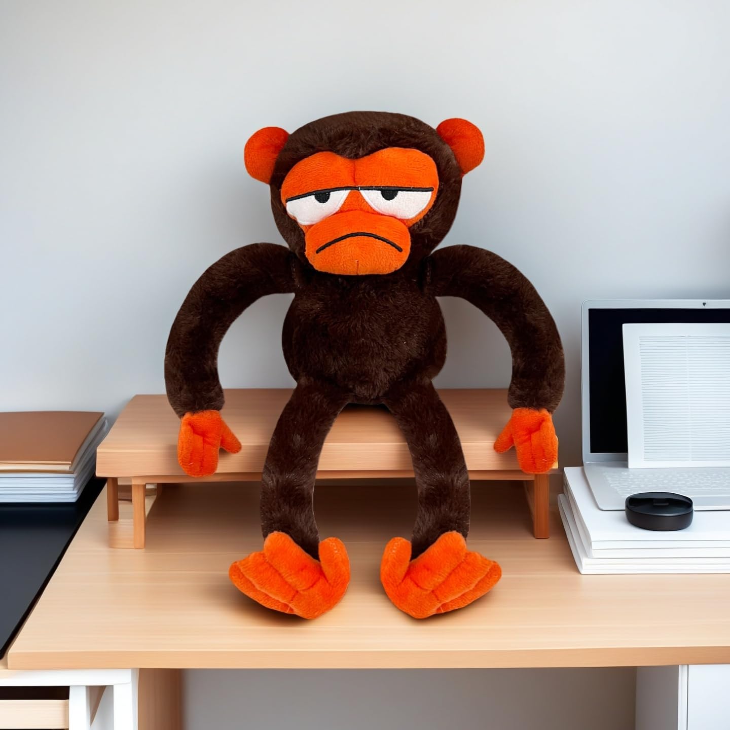 Monkey plush 12 inch hugging position, perfect for comforting hugs