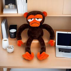 Monkey plush texture detail inviting soft squeezes and gentle play