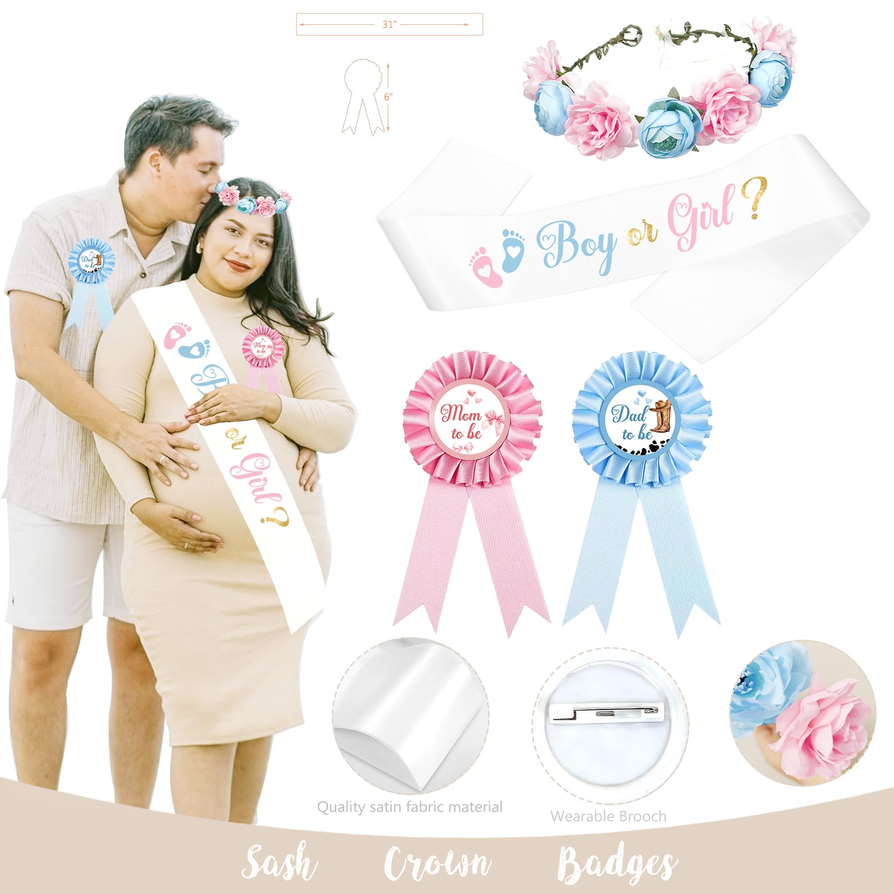 Monnberry mommy-to-be badge celebrates the reveal moment