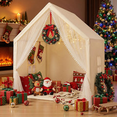 Monobeach Kids Tent beige exterior view highlighting a roomy indoor outdoor play space.