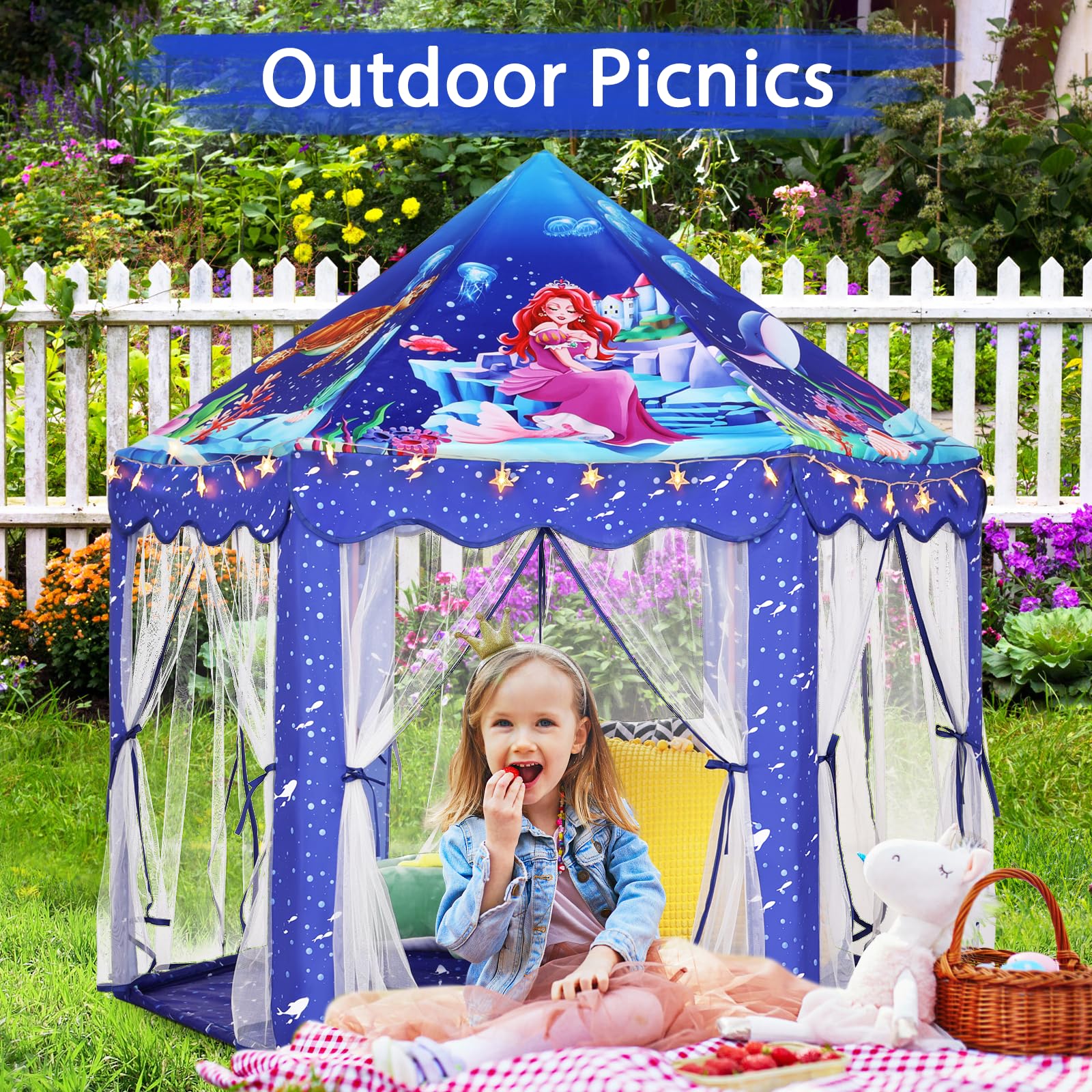 Monobeach Blue castle-tent interior spacious for group play