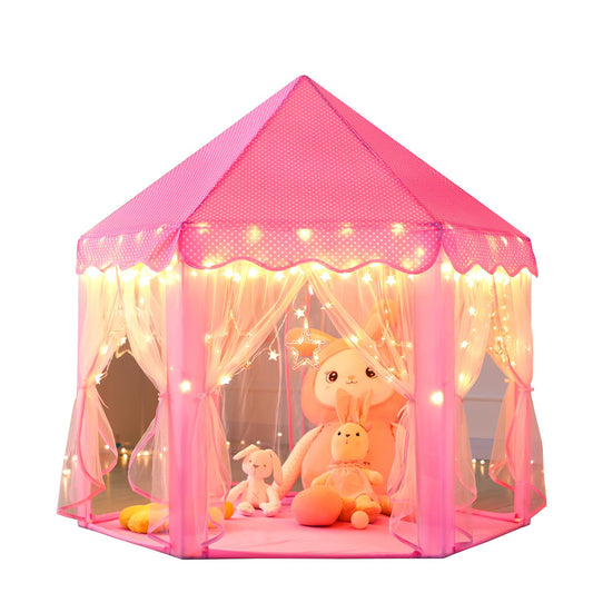 Monobeach Princess Castle Play Tent interior view with spacious play area.