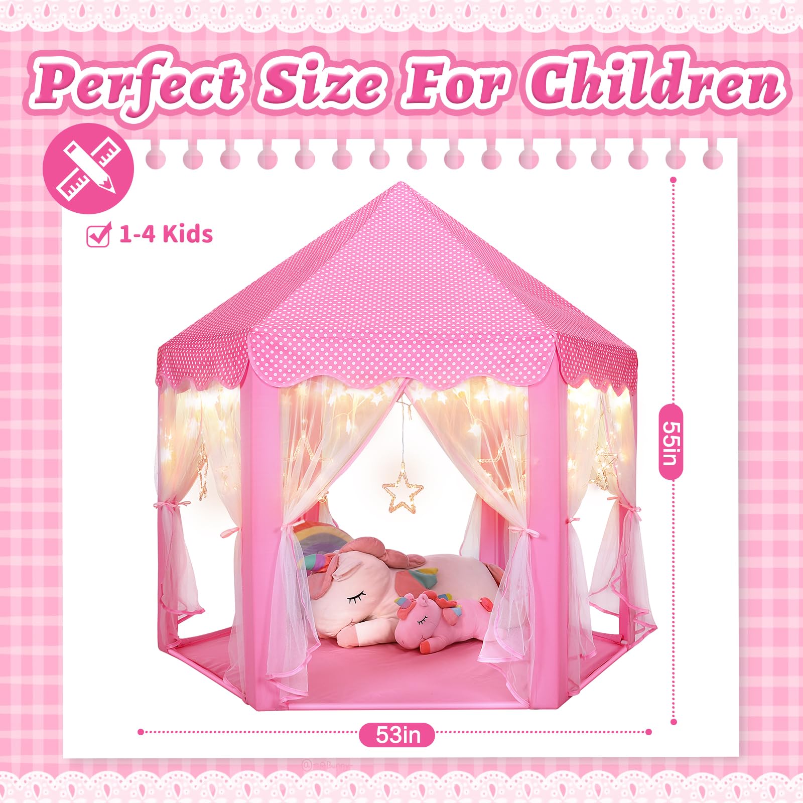 Monobeach Princess Castle Play Tent gift-ready packaging for celebrations.