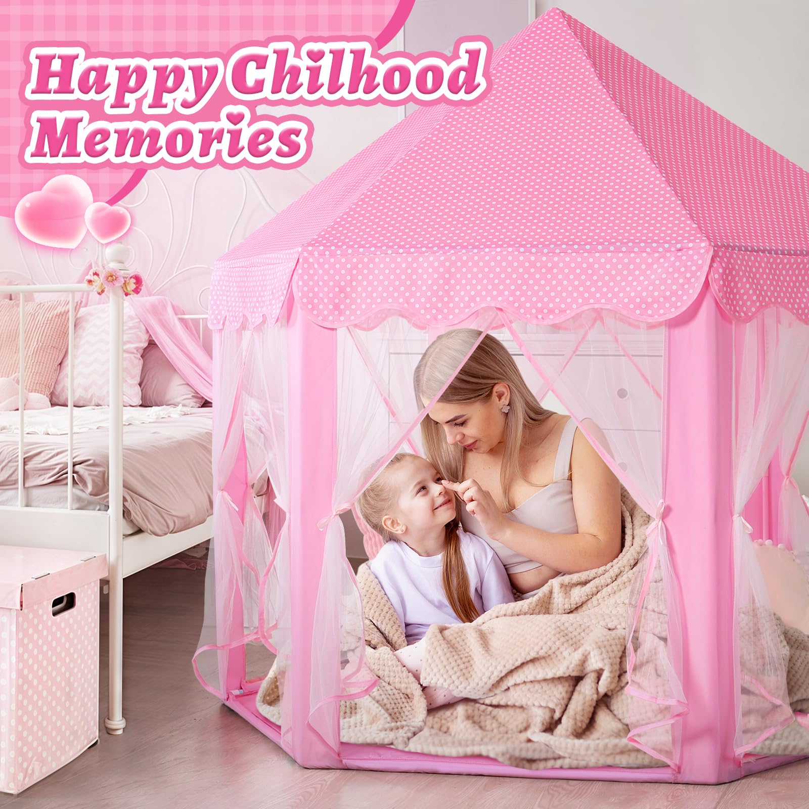 Monobeach Princess Castle Play Tent private space for reading and play.