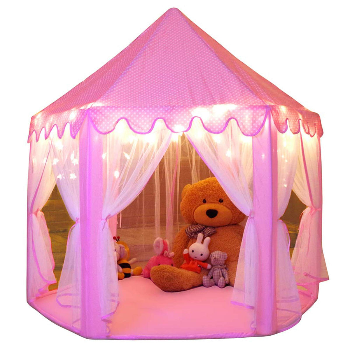 Monobeach Princess Tent castle-design exterior creates a magical play space for imagination.