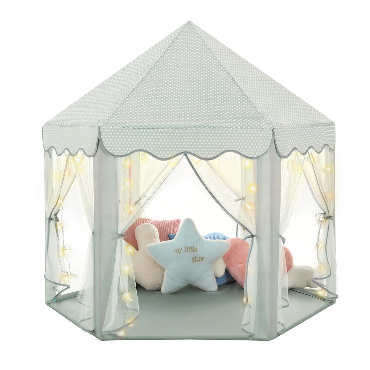 Monobeach Princess Tent Celadon Castle for imaginative indoor play and pretend adventures.