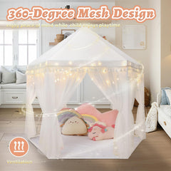 Monobeach Princess Tent entrance invites easy access for kids to crawl in and out.