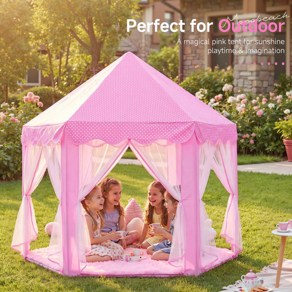Monobeach Princess Tent suitable for indoor and outdoor play.