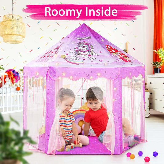Monobeach Princess Tent star lights create a cozy glow for stories.
