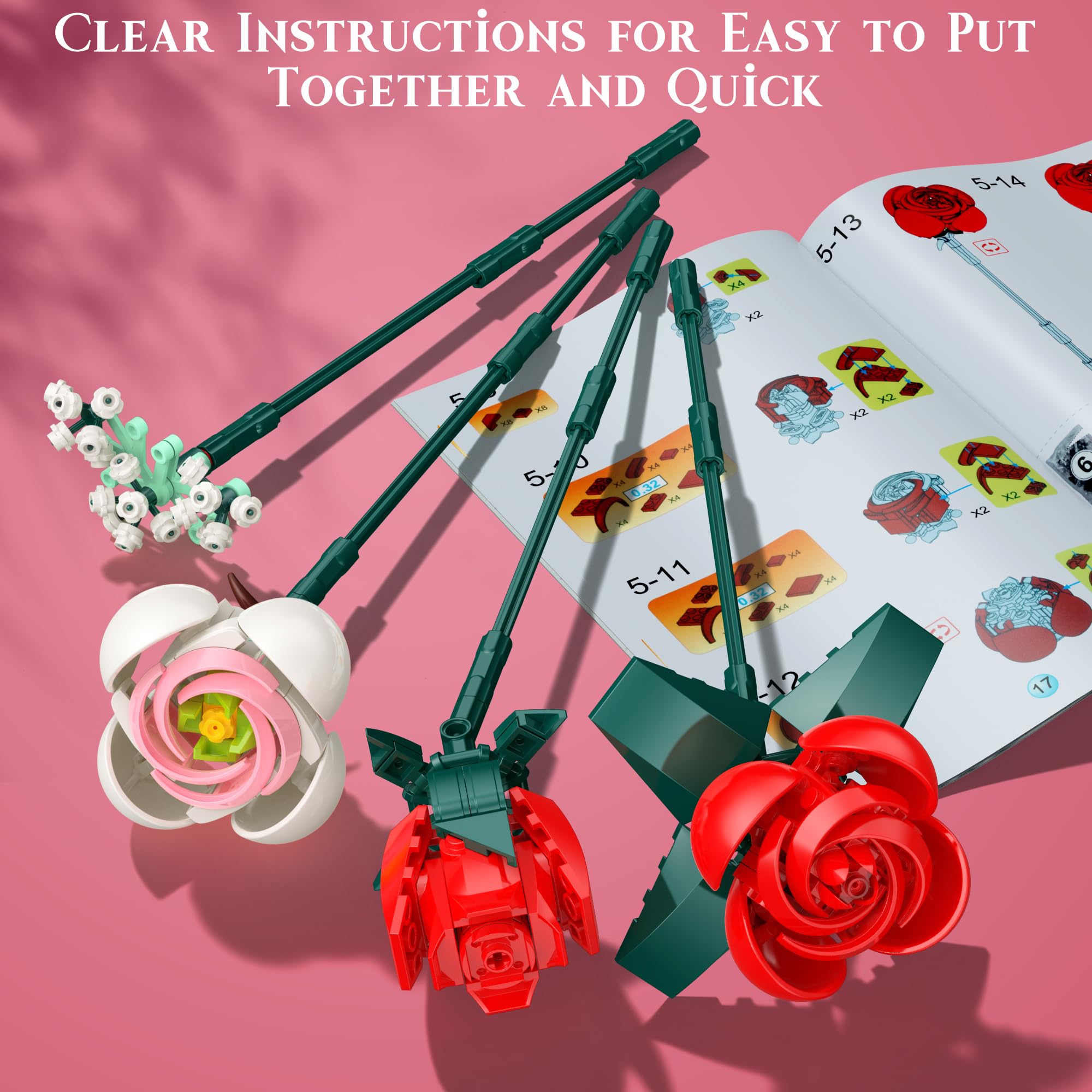 MONOFUN bouquet DIY instruction manual guides easy assembly for all ages