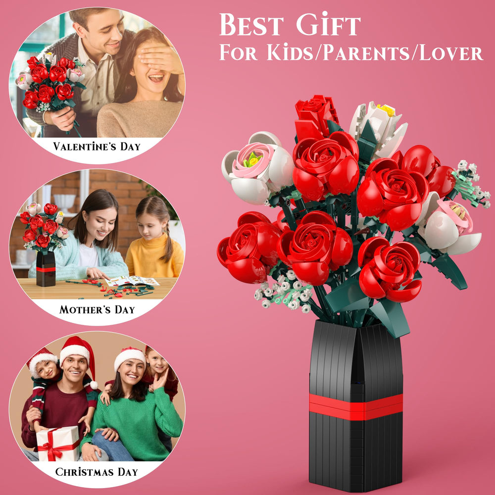 MONOFUN bouquet in vase ready for display on desk or shelf