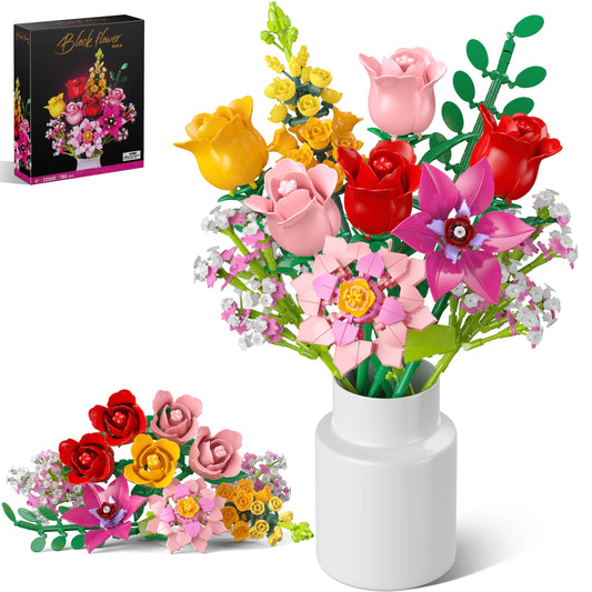 MONOFUN Flower Bouquet red roses assembly boosts home decor with lifelike detail.