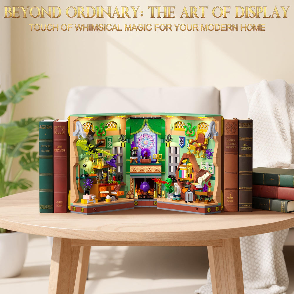 MONOFUN Magic Booknook pieces array highlights the 1033 pieces for immersive DIY fun