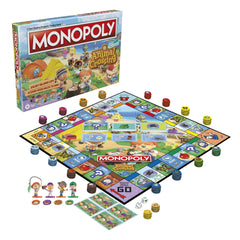 Monopoly Animal Crossing New Horizons edition island-life artwork brightens the board for immersive play.