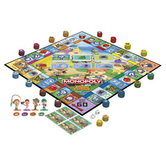 Monopoly Animal Crossing New Horizons edition Nook's Cranny die prompts resource trading.