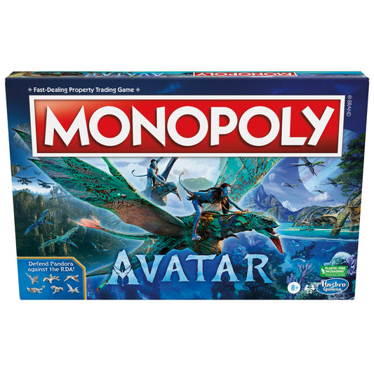 Monopoly Avatar Edition game board display with Pandoran locations and connection paths.
