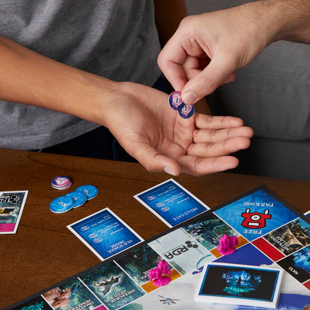 Monopoly Avatar Edition Na’vi Spirit Tree guarding locations during play.