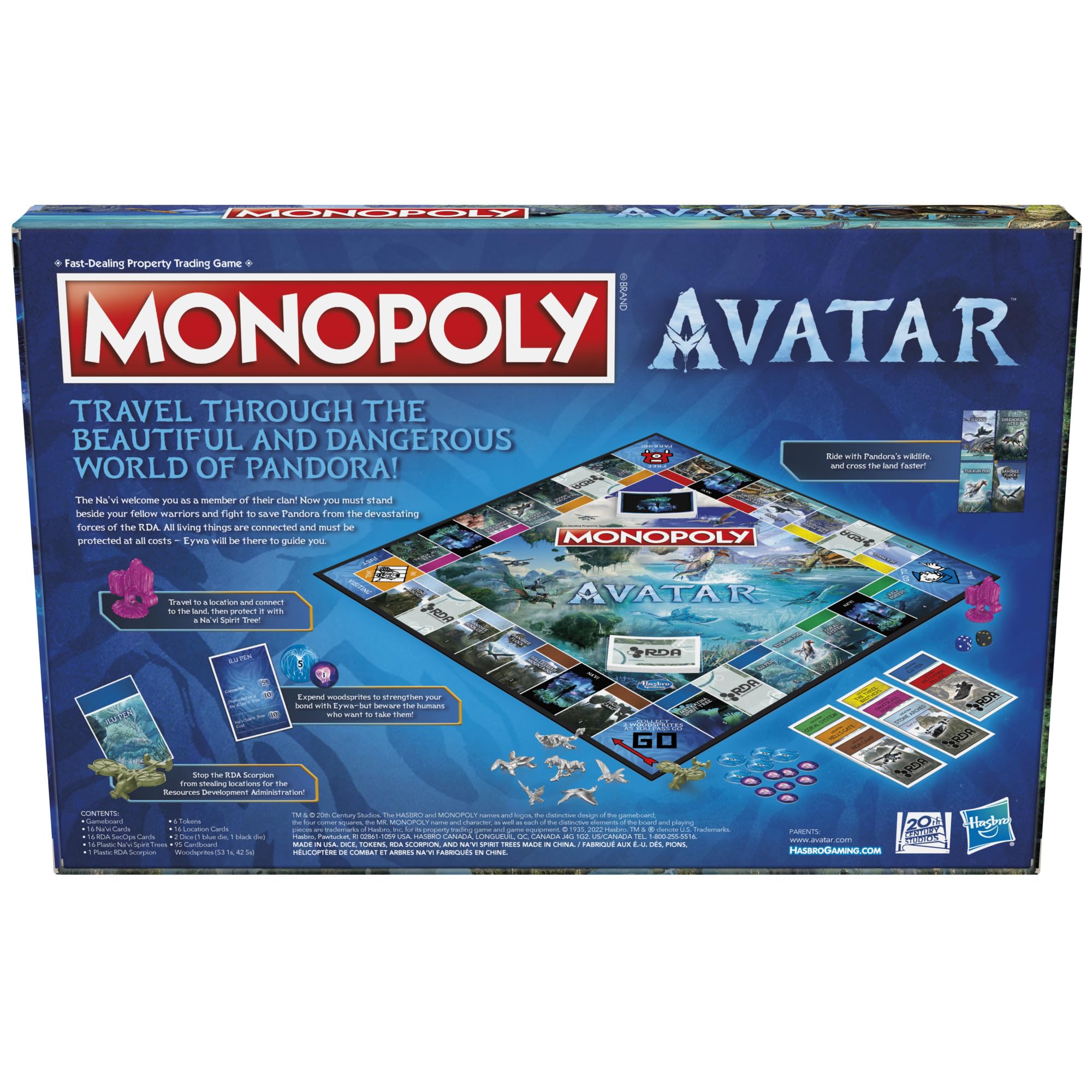 Monopoly Avatar Edition packaging box showcasing Avatar artwork and family-friendly play.