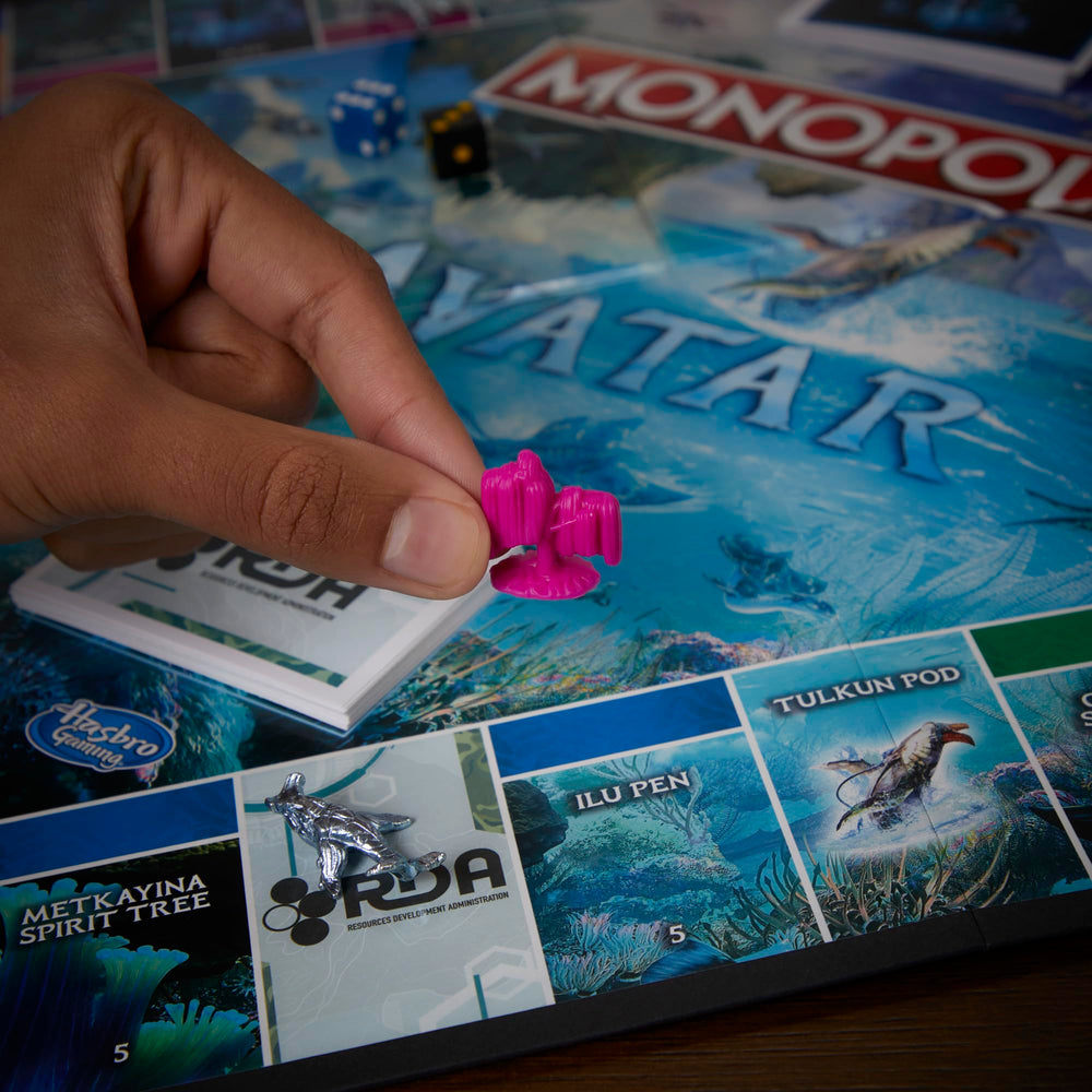 Monopoly Avatar Edition RDA Scorpion token on the board.