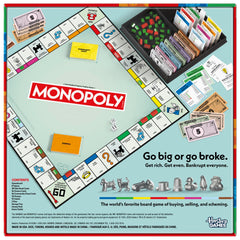 Open Monopoly board with tokens in play, showing clear spaces and game flow by Monopoly