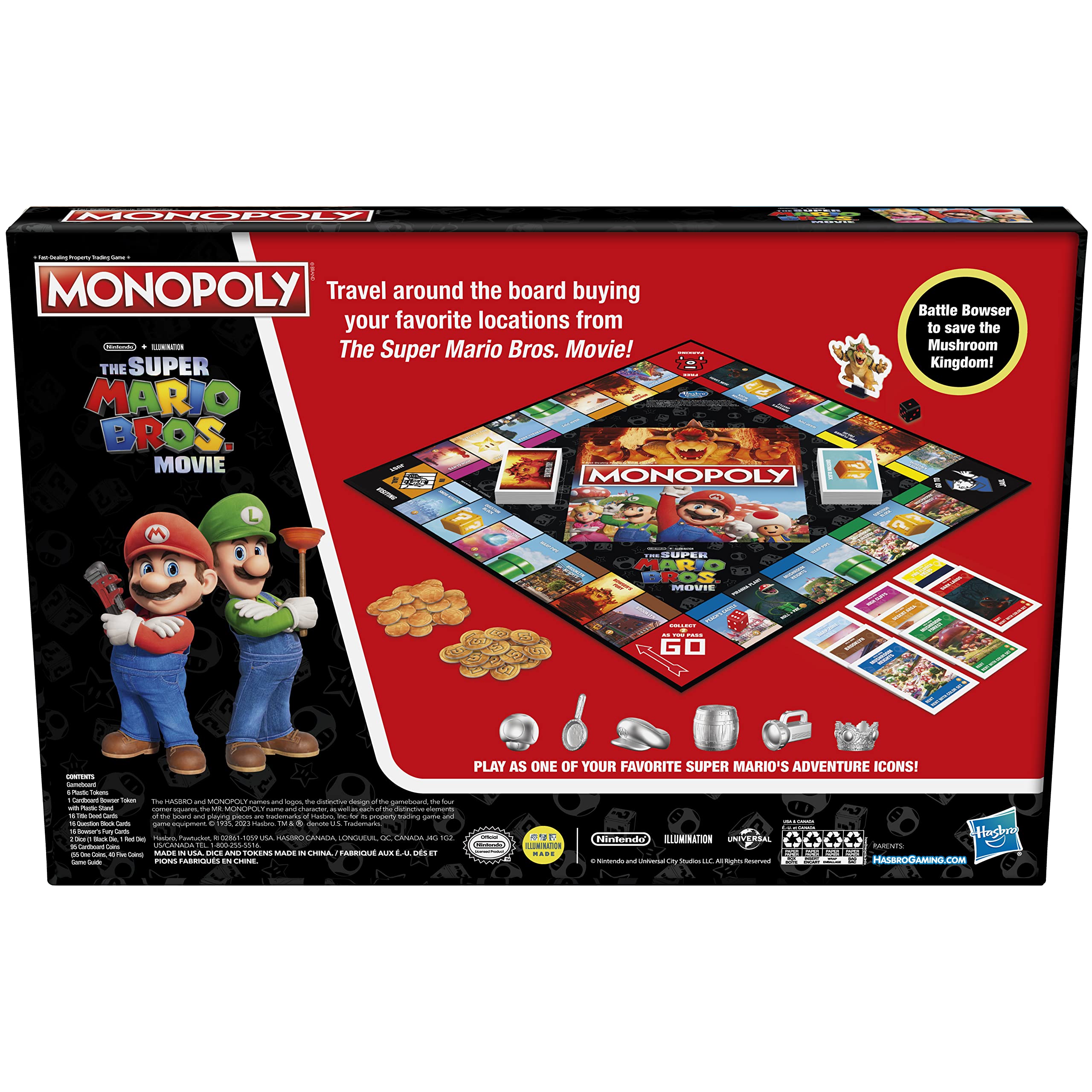 Bowser token moving on the board adds dynamic drama