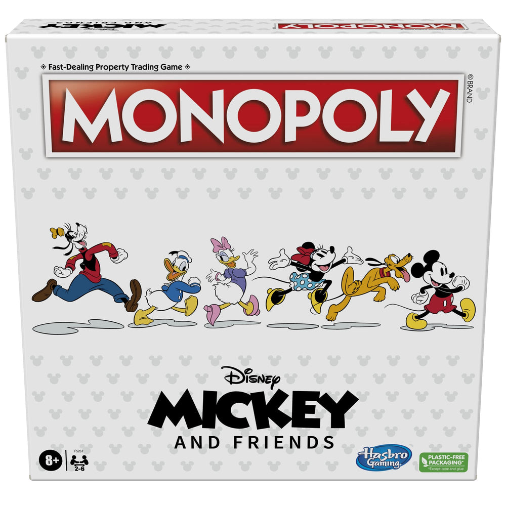 Monopoly Disney Mickey and Friends edition board game with vibrant artwork for family game night
