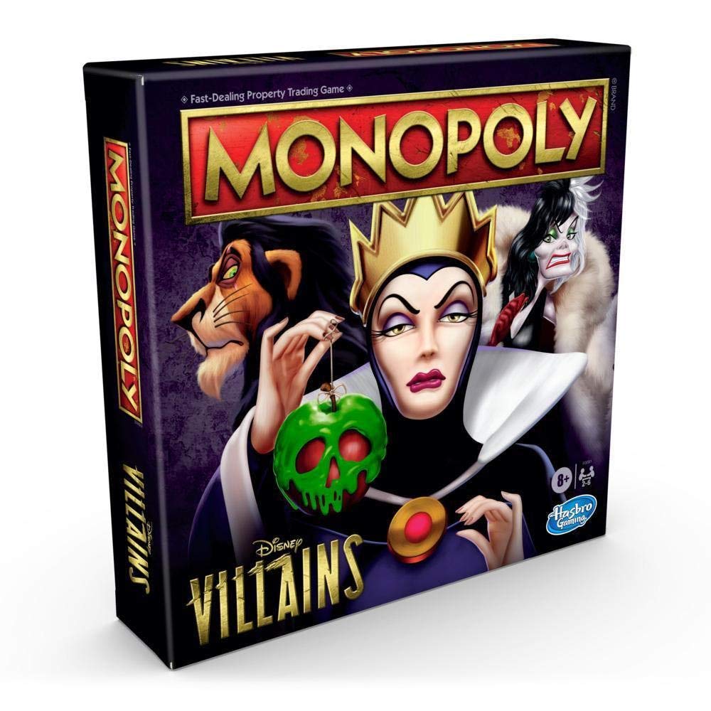 Monopoly Disney Villains Edition board game for family game night.