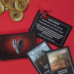 Colorful money and cards enable rich negotiation and planning.