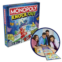 Monopoly Knockout long gameboard shown for family fun