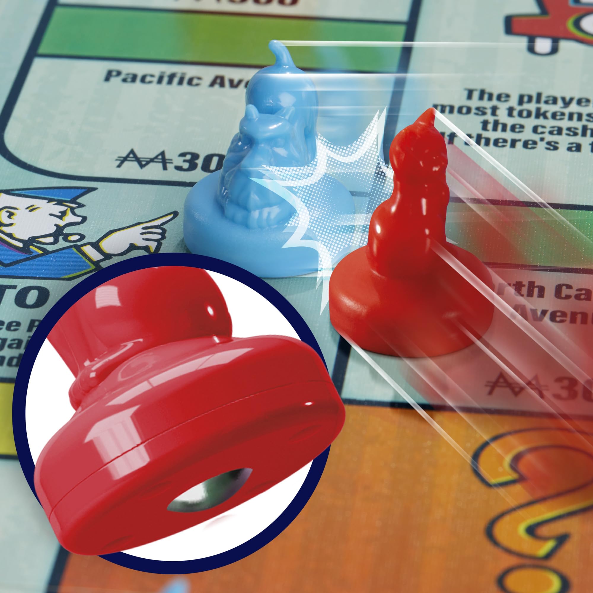 Monopoly Knockout rivals into Jail or off the board for strategic play