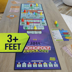 Monopoly Knockout tokens sliding along the board, capturing quick wins