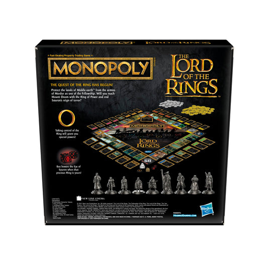 Monopoly Lord of the Rings Edition fellowship tokens displayed for play